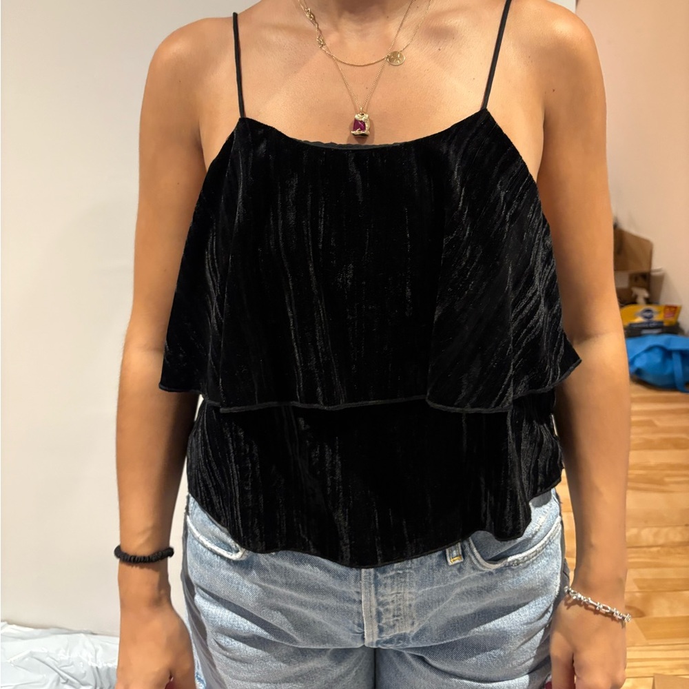 Zara Black Tiered Camisole Top